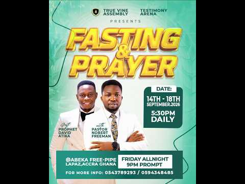 FASTING & PRAYER || DAY 3  || TESTIMONY ARENA || PASTOR NOBERT FREEMAN | 16TH SEPTEMBER 2026